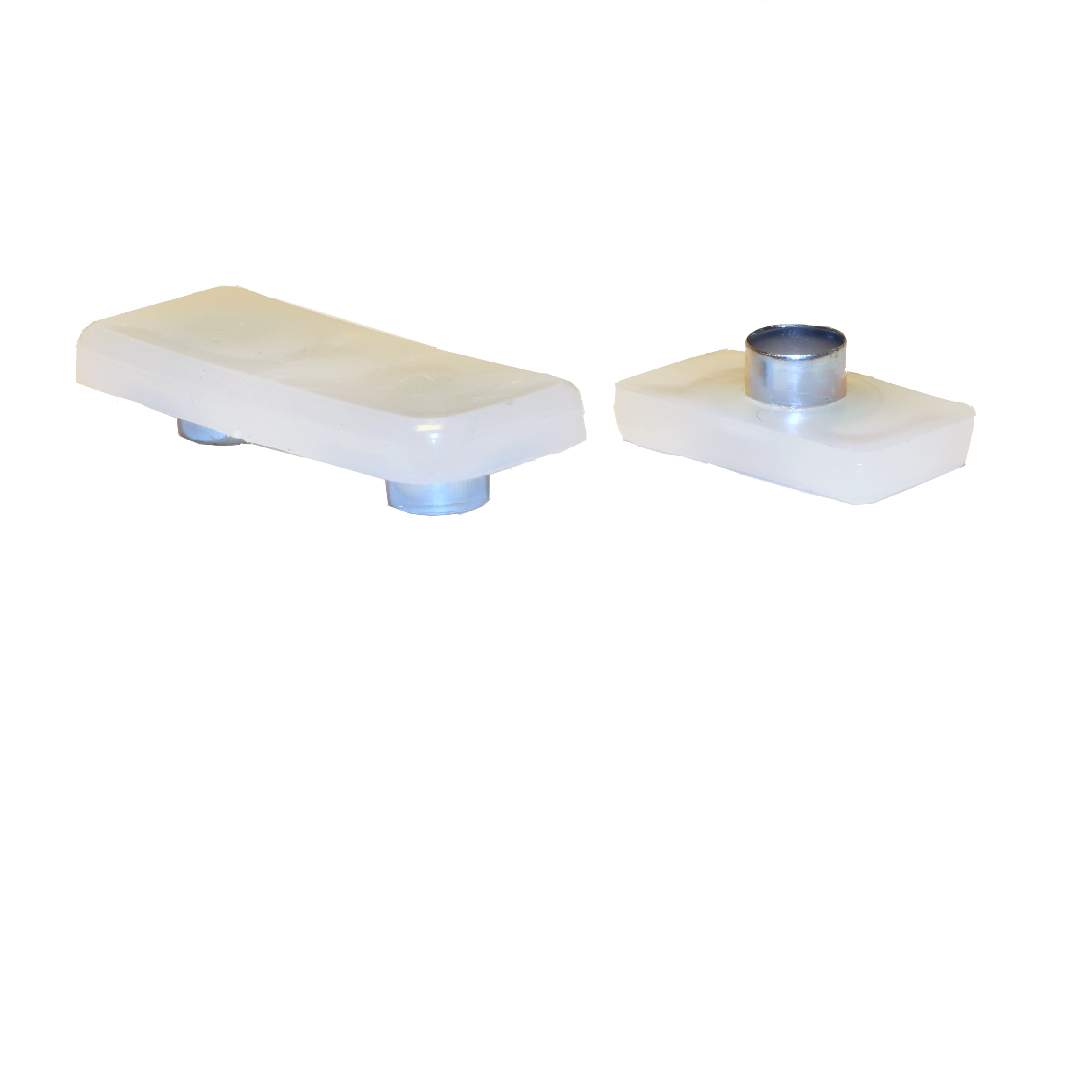 Rektangulära möbeltassar i plastglid av polyeten för möbelben.