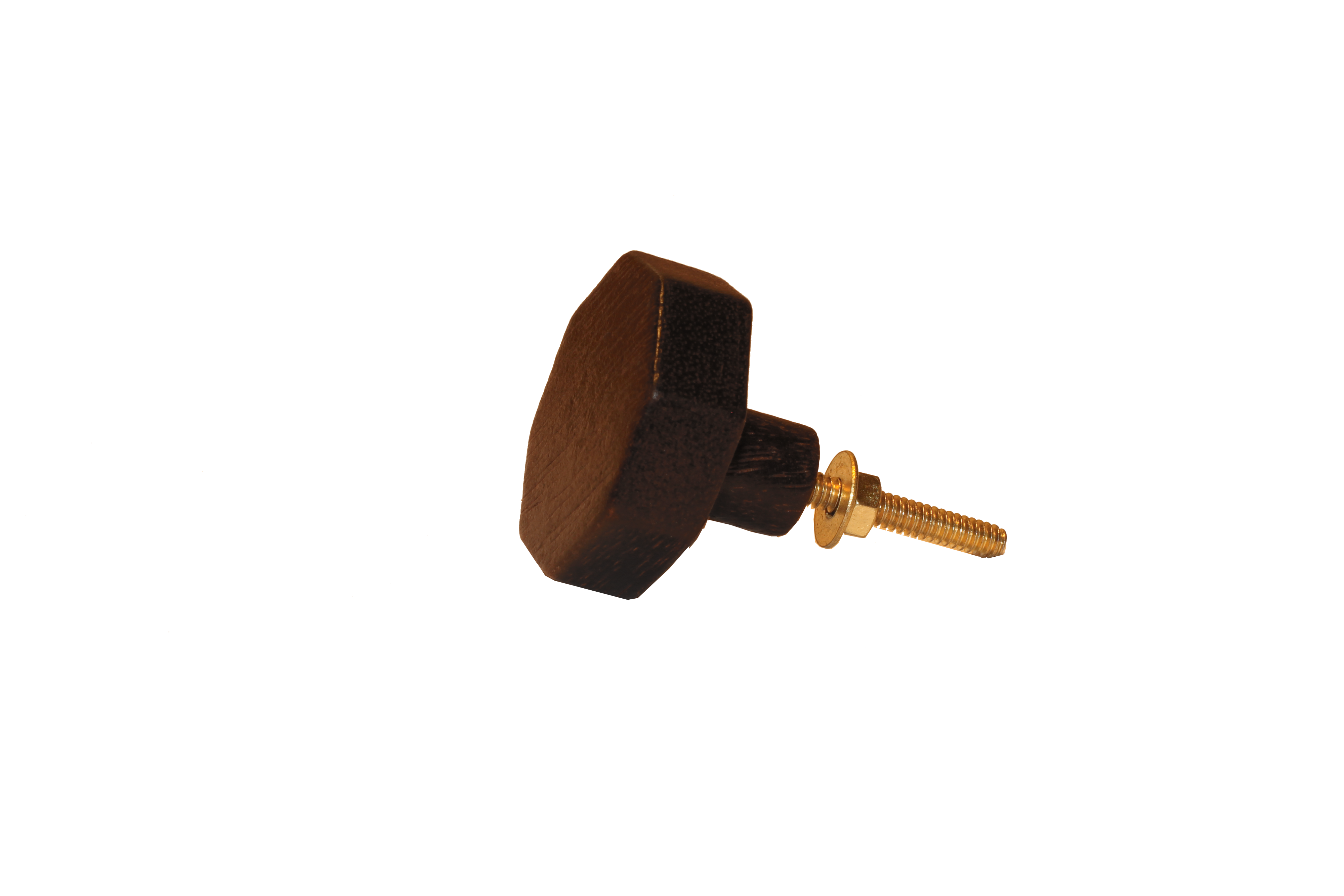 Träknopp 40mm brun 8-kantig octagonal wooden knob