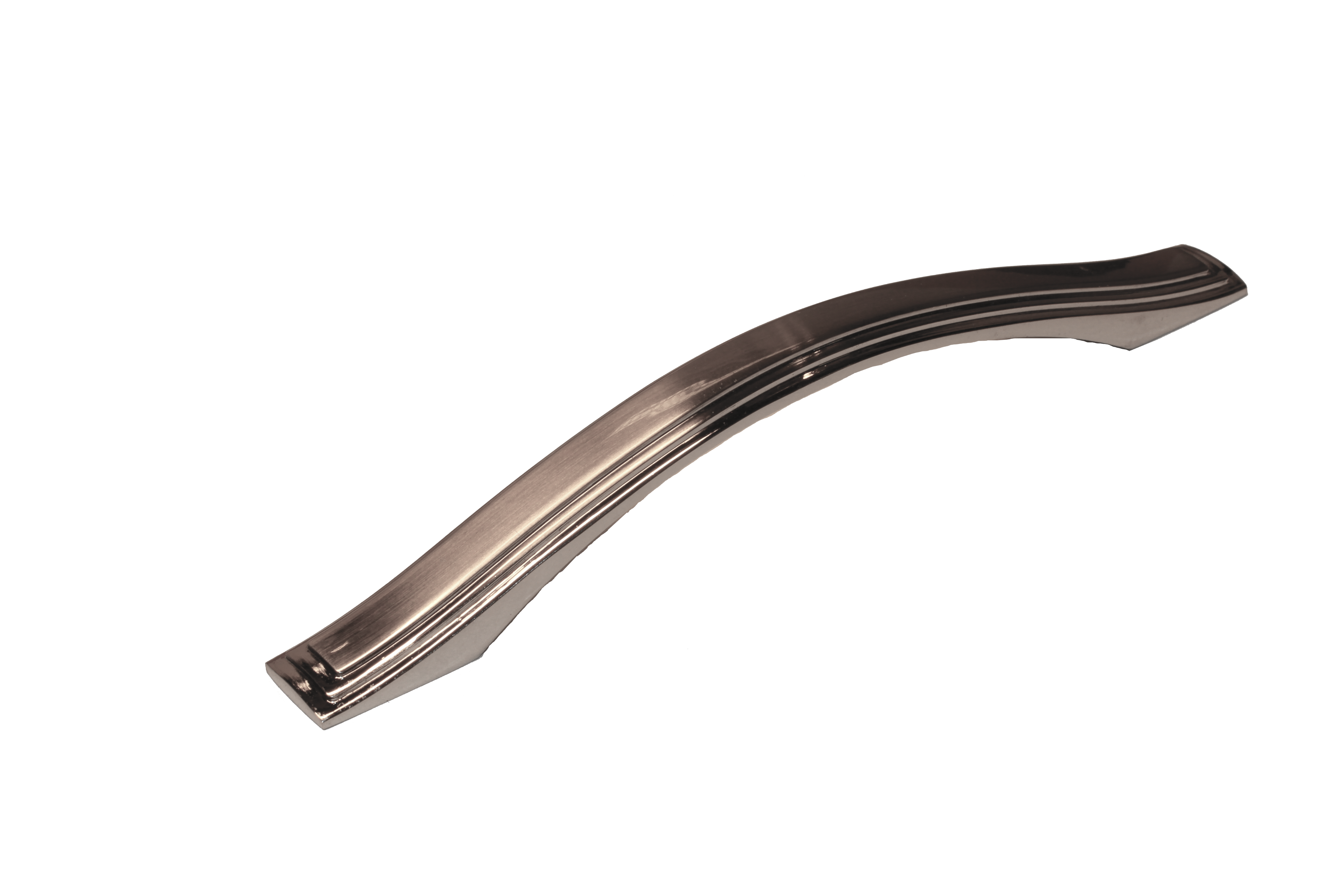 Modernt handtag i metall med stilren design för skåp och lådor.