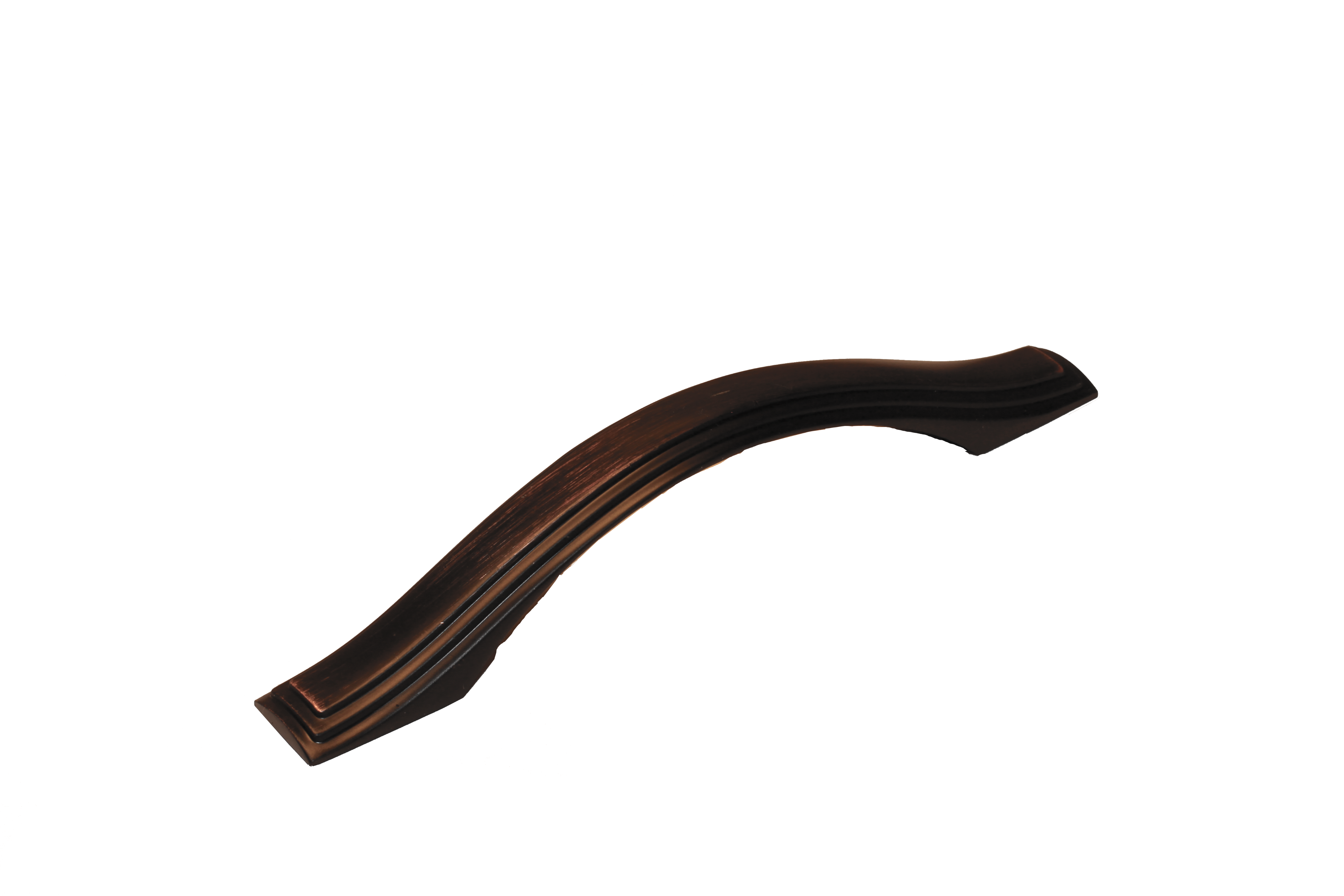 Stilrent modernt handtag i hållbar design, bronsfärgat.