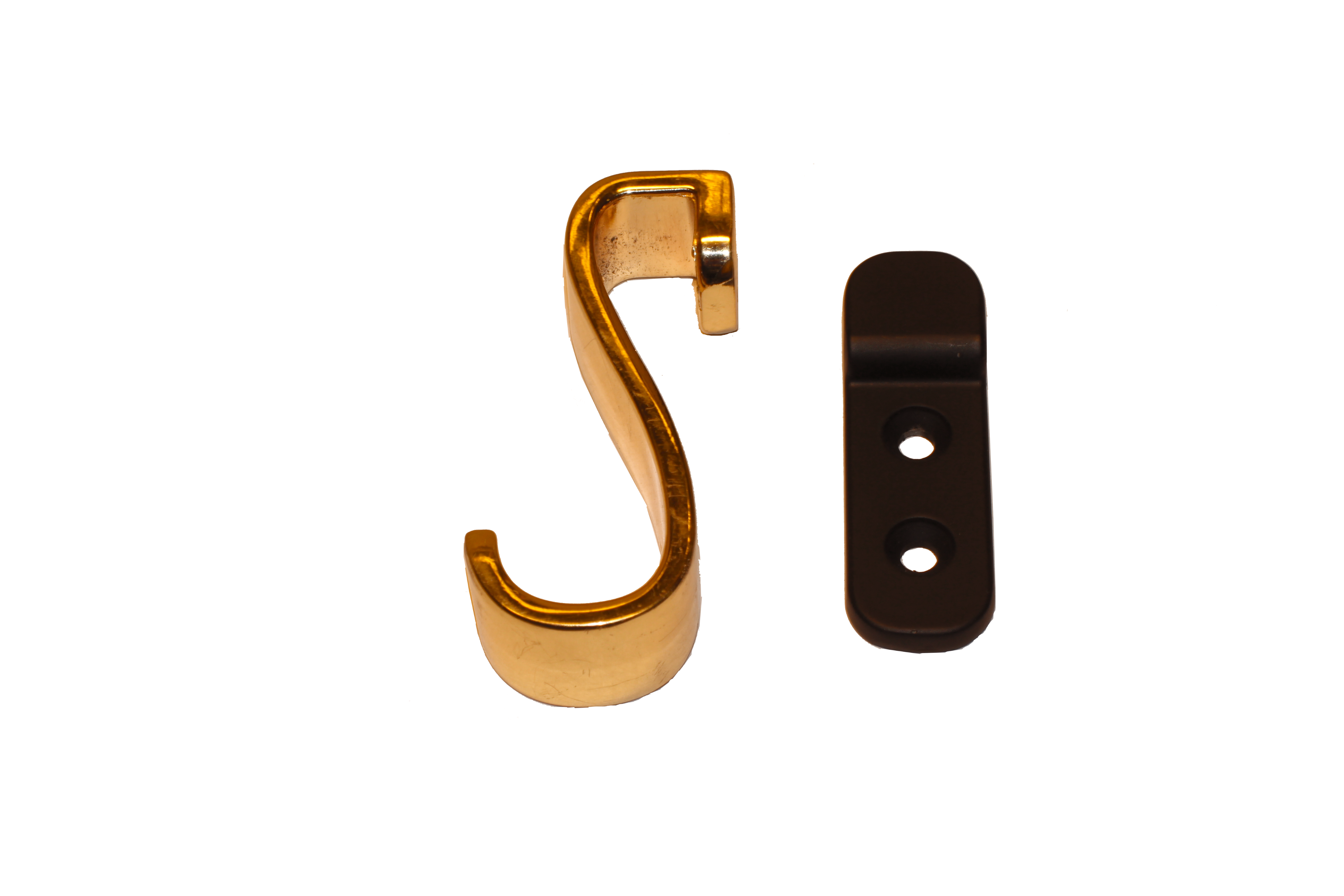 Elegant guld krok med svart föste, 70x15mm.
