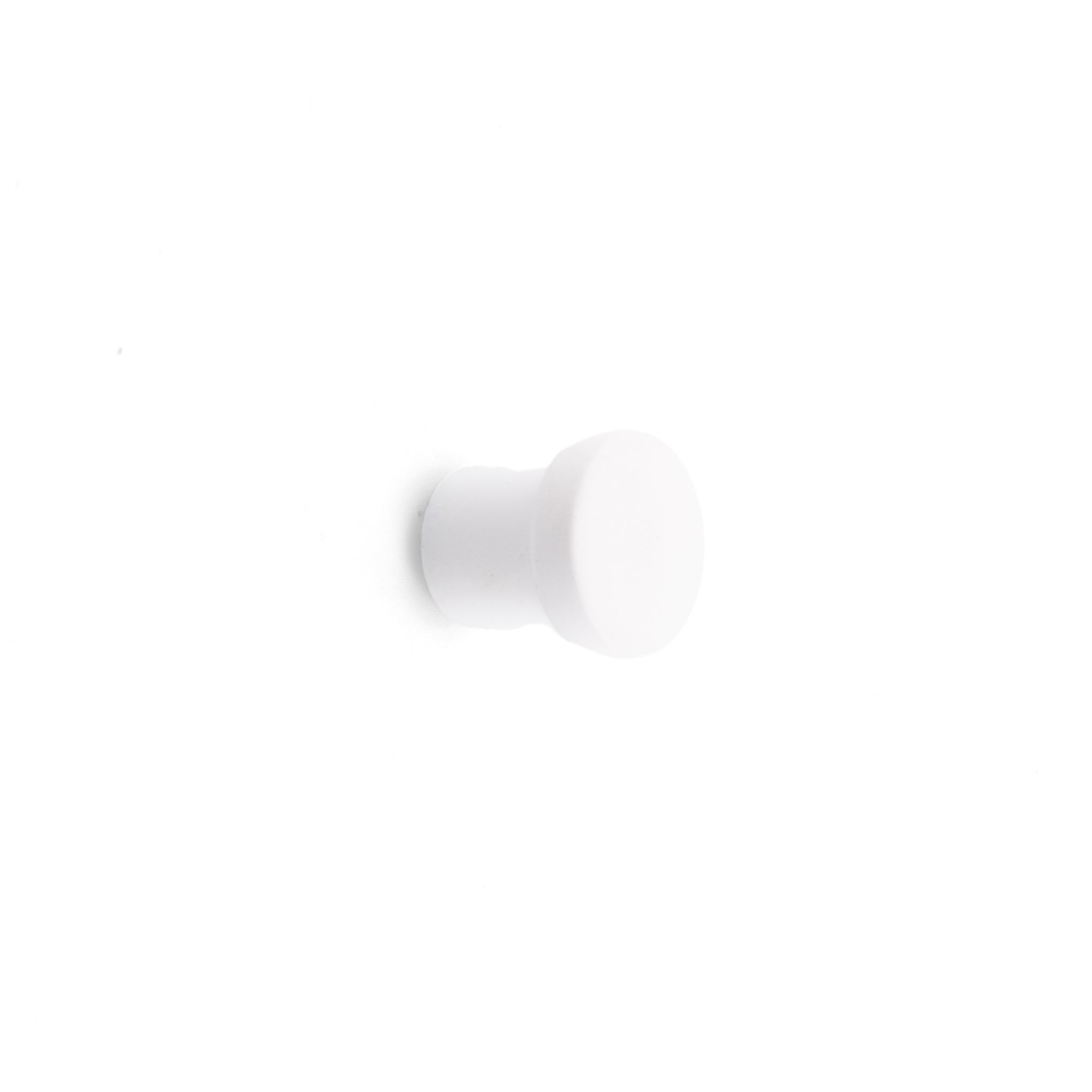knopp 25mm i vitt med platt yta och rund
