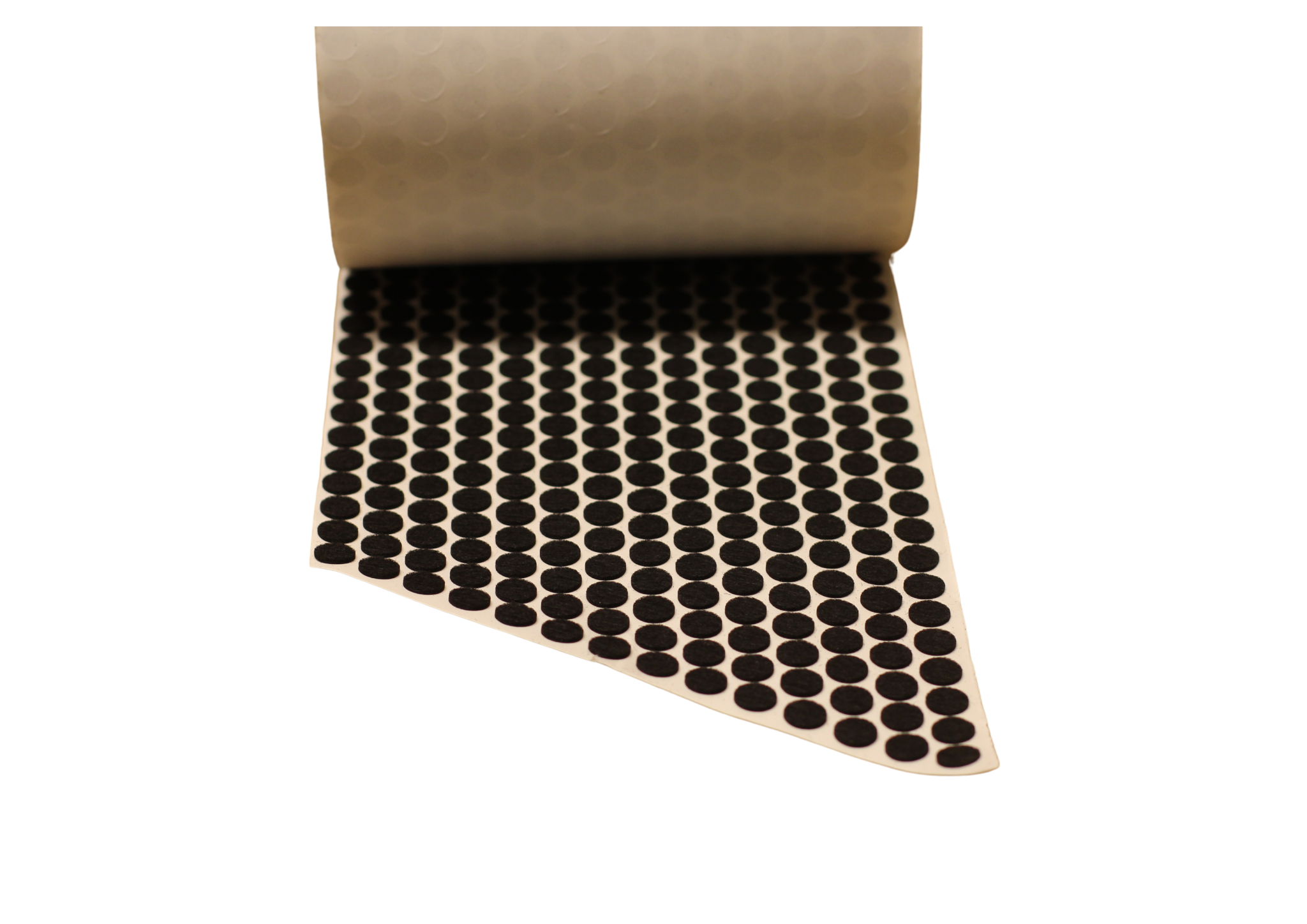 Självhäftande filt 10x1mm ark med 100 svarta cirklar