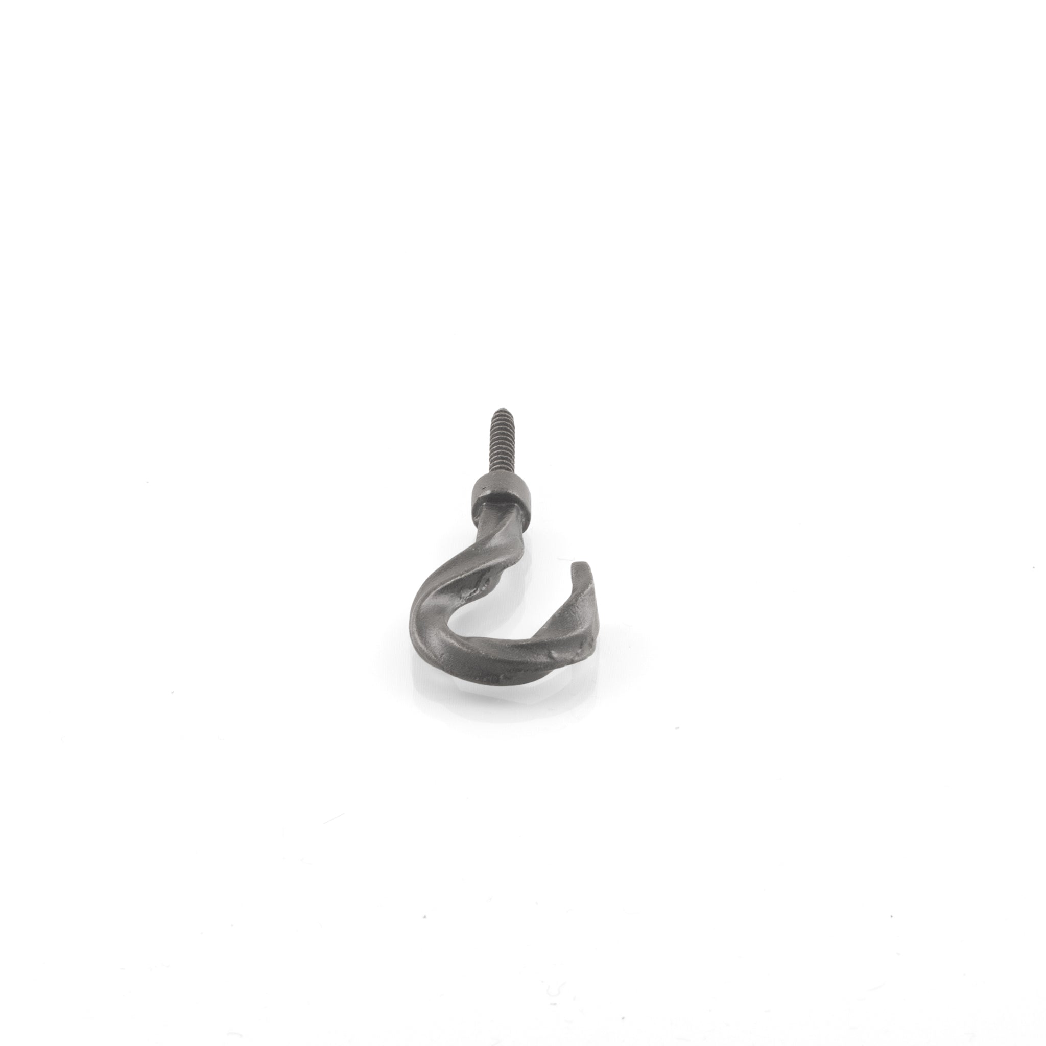 Elegant twisted wrought iron lamp hook for hanging decorative items, available in 50mm or 80mm sizes.