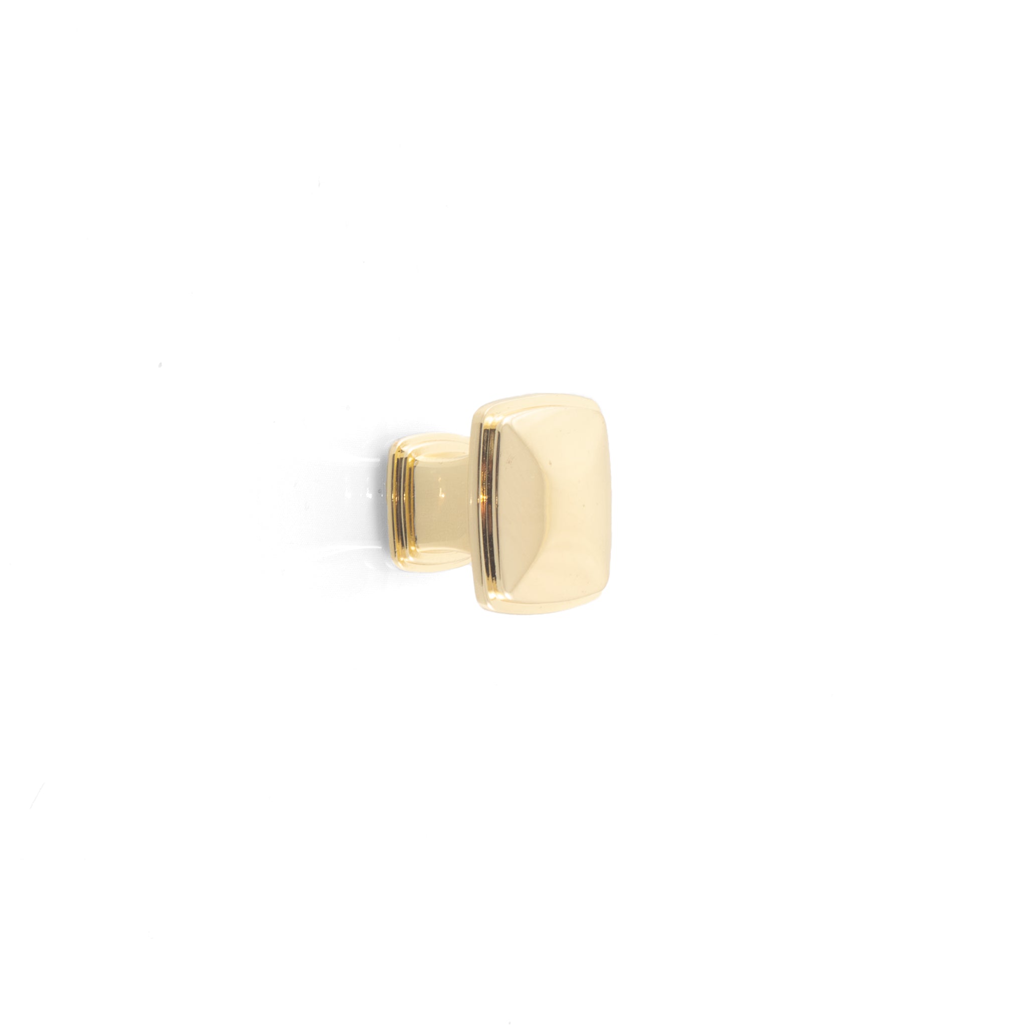 Square knob with rounded sides, 31x31mm, available in various colors.