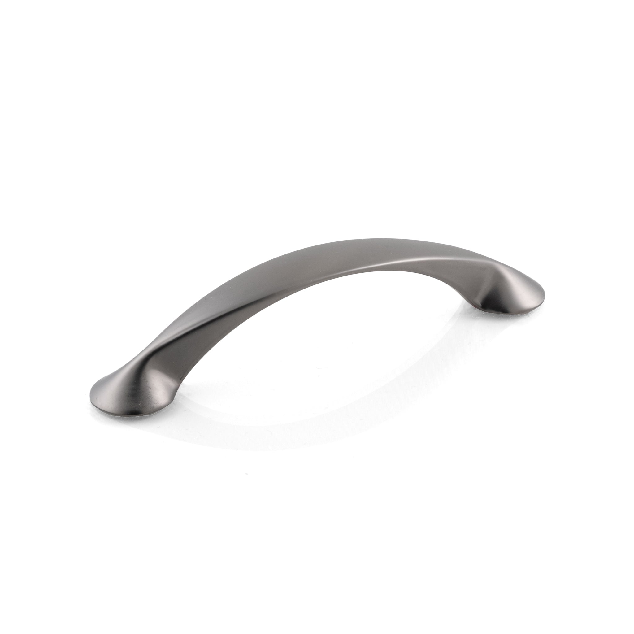 svartkromat handtag med mjuka former och elegant design.